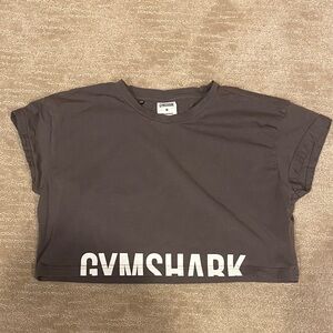 Gymshark Charcoal Cropped Tee with White Logo